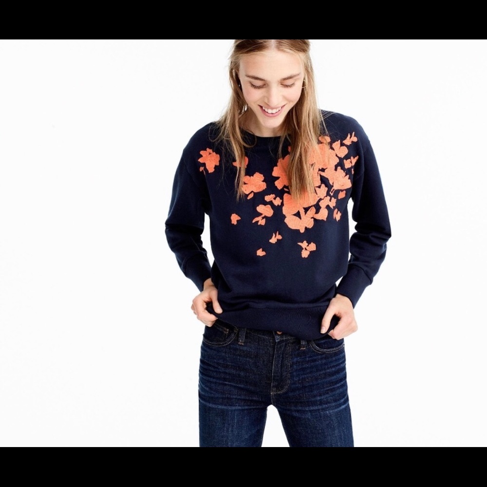 J. Crew embroidered sweatshirt XS